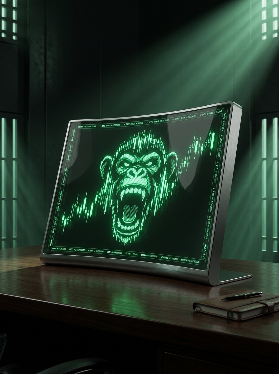 The Roaring Monkey terminal — a roar made of candlesticks